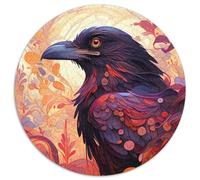 Puzzle per adulti 1000 pezzi di cartone a forma di corvo, decorazioni per la casa colorate e gioco interattivo per famiglie, 67,5x67,5 cm