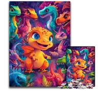 Puzzle per adulti 1000 pezzi di dinosauri in cartone, ideale come regalo per la decorazione della casa, giocattolo stimolante per la famiglia, perfetto per le serate di gioco, 26x38cm
