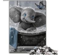 Puzzle per adulti, 1000 pezzi di elefante e farfalla blu in cartone, rompicapo stimolante per adolescenti, perfetto come decorazione per la casa o come regalo, dimensioni 26X38cm