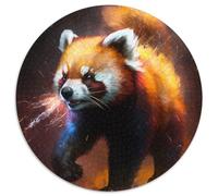 Puzzle per adulti 1000 pezzi di fantasia con panda rosso. Puzzle rotondi da 1000 pezzi per adulti. Perfetto per decorazioni per la casa, compleanni, feste e regali. Dimensioni: 67,5x67,5 cm.