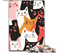 Puzzle per adulti 1000 pezzi di gatti artistici, adatti per compleanni, Halloween, Ringraziamento, Pasqua (dimensioni 50x75cm)
