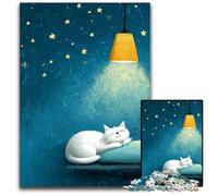Puzzle per adulti, 1000 pezzi di gatto addormentato, puzzle in legno per adulti, gioco educativo, giocattolo per adolescenti adulti, 50x75cm