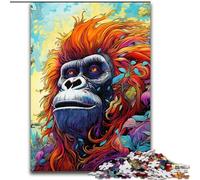 Puzzle per adulti, 1000 pezzi di gorilla colorati in cartone, attività per famiglie, decorazioni fai da te per la casa, regalo di Natale 1000 pezzi(26x38cm)