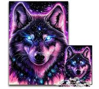 Puzzle per adulti, 1000 pezzi di lupo indiano in legno, decorazione colorata per la casa e gioco interattivo per famiglie, 50X75cm