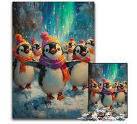 Puzzle per adulti, 1000 pezzi di Natale, puzzle in cartone a forma di pinguino, design intricato per adolescenti, decorazioni fai da te e divertimento che stimola la mente, 26x38cm