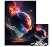 Puzzle per adulti, 1000 pezzi di pianeti colorati e nebulose in cartone, ideali per gli innamorati, perfetti per Natale, Capodanno e San Valentino, 26X38CM/10,23x14,96 pollici.