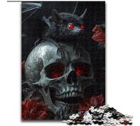 Puzzle per adulti, 1000 pezzi di pipistrelli e scheletri, rompicapo stimolante per adolescenti, perfetto come decorazione per la casa o come regalo dimensioni 26x38cm
