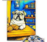 Puzzle per adulti, 1000 pezzi di puzzle artistici in cartone raffiguranti un bulldog francese, 26x38cm, perfetti per decorazioni per la casa, compleanni, feste e regali