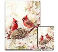 Puzzle per adulti, 1000 pezzi di puzzle in legno raffiguranti un cardinale che si incastra, interessanti per ridurre lo stress, idee regalo per 14+ anni, 50x75cm