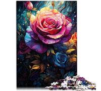 Puzzle per adulti 1000 pezzi di rose colorate giocattolo per la famiglia regalo 26 x 38 cm rafforza l'amore tra coppie per adolescenti dai 14 anni in su