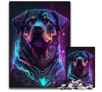 Puzzle per adulti, 1000 pezzi di Rottweiler, puzzle in cartone, ideali per gli innamorati, Capodanno, San Valentino, 26X38CM/10,23x14,96 pollici