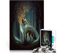 Puzzle per adulti 1000 pezzi di simpatica volpe artificiale, antistress sfida per l'intelligenza cerebrale, giocattolo avvincente per adolescenti dai 14 anni in su, 26 x 38 cm