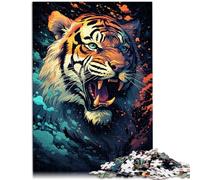 Puzzle per adulti 1000 pezzi di tigre esotica colorata compito di pensiero 26 x 38 cm collezione di artisti belle arti per adolescenti dai 14 anni in su