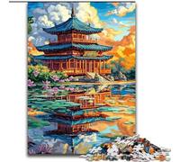Puzzle per adulti 1000 pezzi di un antico tempio giapponese, adatti per compleanni, Halloween, Ringraziamento, Pasqua (dimensioni 50x75cm)