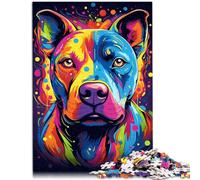Puzzle per adulti 1000 pezzi di un bellissimo cane Pitbull il puzzle segreto di Babbo Natale regali 50 x 74,9 cm per adolescenti dai 14 anni in su