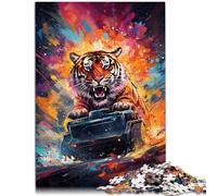 Puzzle per adulti 1000 pezzi di un corazzetto di tigre, puzzle di apprendimento d'azione, un'opera d'arte per adolescenti dai 14 anni in su, 26 x 38 cm