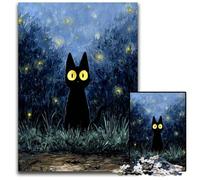 Puzzle per adulti, 1000 pezzi di un gattino nero in cartone, design intricato per adolescenti, decorazioni fai da te e divertimento che stimola la mente, 26x38cm