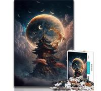 Puzzle per adulti 1000 pezzi di un tempio giapponese fantasy, per adolescenti, sfida difficile, antistress, decorazioni e regali unici per la casa (dimensioni 38x26cm)
