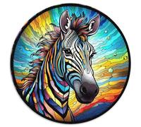 Puzzle per adulti 1000 pezzi di vetrate colorate a forma di zebra, puzzle difficili per adulti, decorazioni artistiche, giocattolo di intelligenza per giochi al chiuso in famiglia 67,5x67,5 cm