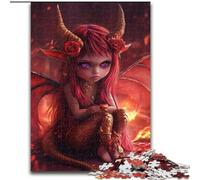 Puzzle per adulti 1000 pezzi, Diavolo, Piccola ragazza drago, per età 14 anni e oltre, decorazione per la casa come regalo per tutta la famiglia e gli amici (dimensioni 26x38cm)