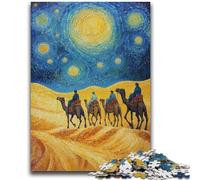 Puzzle per adulti 1000 pezzi Difficile Carovana del deserto con cammelli Aiuta il cervello a esercitare Giocattoli avvincenti per coltivare la pazienza Adatto per coppie 50x75cm