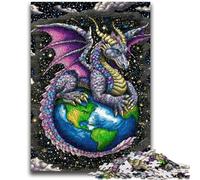 Puzzle per adulti 1000 pezzi Difficile drago volante in piedi sulla terra Aiuta il cervello a esercitare Giocattoli avvincenti per coltivare la pazienza Adatto per coppie 50x75cm