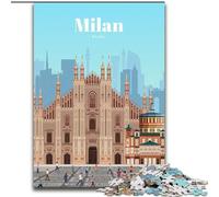Puzzle per adulti 1000 pezzi Difficile viaggio a Milano, per gioco educativo Sfida Giocattolo Unico Arredamento per la casa e regali 26x38cm