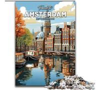Puzzle per adulti 1000 pezzi Difficile viaggio ad Amsterdam, per gioco educativo Sfida Giocattolo Unico Arredamento per la casa e regali 26x38cm