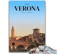 Puzzle per adulti 1000 pezzi Difficile Visita Verona Puzzle da 1000 pezzi, attività divertente per la casa, giocattoli per i giorni di pioggia, regali di compleanno (50x75cm)