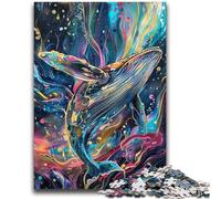 Puzzle per adulti 1000 pezzi difficili, acquerello, balena, 1000 pezzi per adolescenti, antistress, per ammazzare il tempo durante le vacanze, per migliorare l'amore tra coppie (26x38cm)