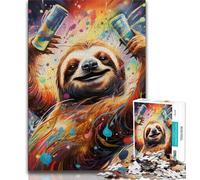 Puzzle per adulti 1000 pezzi difficili, animali, bradipi, 1000 pezzi per adulti, giochi educativi, decorazioni da parete, regali unici per compleanno e Natale (dimensioni 75x50cm)