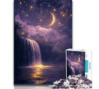Puzzle per adulti 1000 pezzi difficili Cascata al chiaro di luna Puzzle da 1000 pezzi, giochi educativi Decorazione da parete Regali unici per compleanno e Natale (dimensioni 38x26cm)