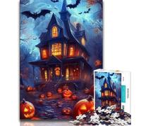 Puzzle per adulti 1000 pezzi difficili Castello di Halloween Puzzle per adolescenti, antistress Vacanza ammazza tempo Lista dei desideri con Babbo Natale (dimensioni 75x50cm)