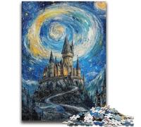 Puzzle per adulti 1000 pezzi difficili Castello sotto le stelle Antistress Sfida difficile Offerta come regalo per tutta la famiglia 26x38cm