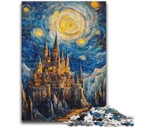 Puzzle per adulti 1000 pezzi difficili Castello sotto le stelle Giocattoli Giochi educativi Antistress Interazione genitore-figlio per età 14+ 26x38cm
