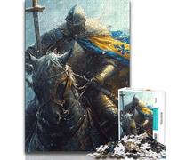 Puzzle per adulti 1000 pezzi difficili, cavaliere medievale possente, puzzle per adolescenti, antistress, per ammazzare il tempo, lista dei desideri con Babbo Natale (dimensioni 75x50cm)