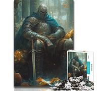 Puzzle per adulti 1000 pezzi difficili cavaliere medievale possente puzzle per adulti antistress per trascorrere il tempo libero giocattoli decorativi per la casa 26x38cm