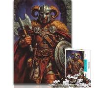 Puzzle per adulti 1000 pezzi difficili, cavaliere vichingo, puzzle per adolescenti, antistress, per ammazzare il tempo, lista dei desideri con Babbo Natale (dimensioni 38x26cm)
