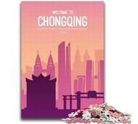 Puzzle per adulti 1000 pezzi difficili Chongqing Cina giochi educativi fai da te giocattoli per è ideale come regalo per tutta la famiglia (dimensioni 38x52cm)