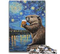 Puzzle per adulti 1000 pezzi difficili cielo notturno birra capibara giocattoli giochi educativi antistress interazione genitore-figlio per età 14+ 50x75cm