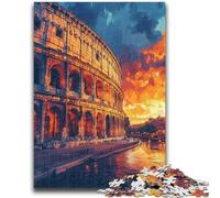 Puzzle per adulti 1000 pezzi difficili Colosseo romano al tramonto antistress sfida difficile arredamento e regali unici 26x38cm
