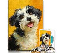 Puzzle per adulti 1000 pezzi difficili Cucciolo felice, gioco stimolante e gioco per famiglie con poster abbinato e foglio di quiz 38x26cm