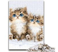 Puzzle per adulti 1000 pezzi difficili due gattini puzzle per adulti, antistress staycation kill time giocattoli decorazione per la casa (26x38cm)