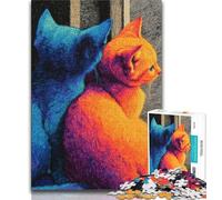 Puzzle per adulti 1000 pezzi difficili Fantasy Art Cat, giocattoli educativi per l'apprendimento, giochi per famiglie, gioco educativo per compleanno, Natale (38x26cm)
