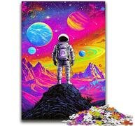 Puzzle per adulti 1000 pezzi difficili fumo psichedelico astronauta antistress sfida difficile arredamento e regali unici 50x75cm