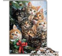 Puzzle per adulti 1000 pezzi difficili Gatto di Natale Aiuta il cervello a esercitare Giocattoli avvincenti per coltivare la pazienza Interazione genitore-figlio (dimensioni 50x75cm)