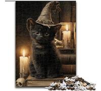 Puzzle per adulti 1000 pezzi difficili Gatto nero Aiuta il cervello a esercitare Giocattoli avvincenti per coltivare la pazienza Interazione genitore-figlio (dimensioni 26x38cm)