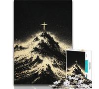 Puzzle per adulti 1000 pezzi difficili Gesù dorato, sfida difficile antistress, interazione genitore-figlio per età 14 anni in su 38x26cm