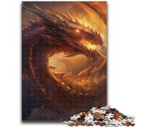 Puzzle per adulti 1000 pezzi difficili giocattoli drago di fiamma giochi educativi antistress interazione genitore-figlio per età 14+ 50x75cm