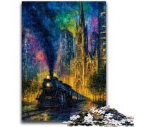 Puzzle per adulti 1000 pezzi difficili giocattoli misteriosi treni giochi educativi antistress interazione genitore-figlio per età 14+ 26x38cm